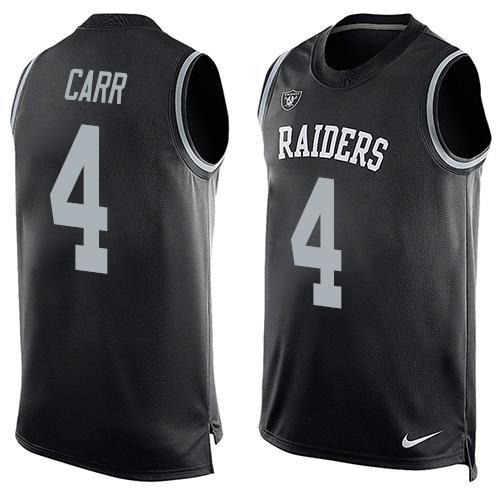 Mens Oakland Raiders 4 Derek Carr Nike Tank Top Printed Nfl Limited Jersey
