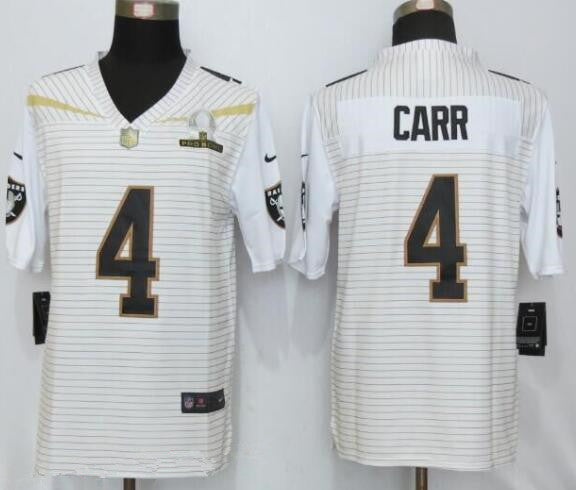 Mens Oakland Raiders 4 Derek Carr White 2016 Pro Bowl Stitched Nfl Nike Elite Jersey