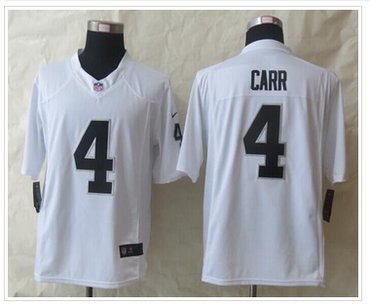 Mens Oakland Raiders 4 Derek Carr White Road Stitched Nfl Nike Game Jersey