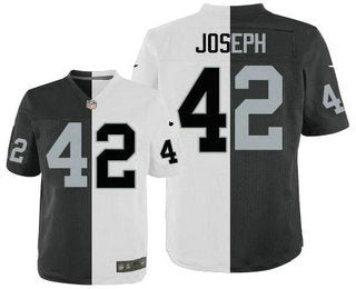 Mens Oakland Raiders 42 Karl Joseph Black With White Two Tone Elite Jersey