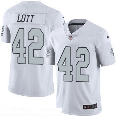 Mens Oakland Raiders 42 Ronnie Lott Retired White 2016 Color Rush Stitched Nfl Nike Limited Jersey