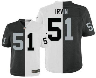 Mens Oakland Raiders 51 Bruce Irvin Black With White Two Tone Elite Jersey