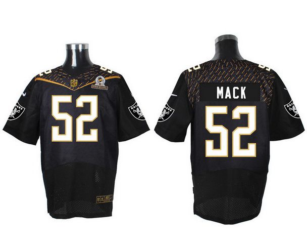 Mens Oakland Raiders 52 Khalil Mack Black 2016 Pro Bowl Nike Elite Jersey