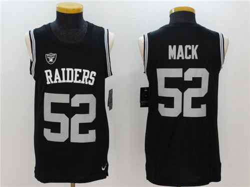 Mens Oakland Raiders 52 Khalil Mack Black Color Rush 2017 Vest Stitched Nfl Nike Tank Top Jersey