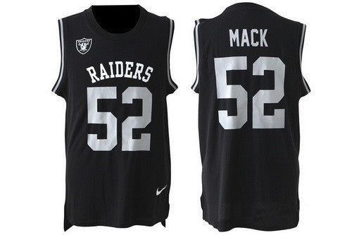 Mens Oakland Raiders 52 Khalil Mack Black Nike Tank Top Stitched Nfl Limited Jersey