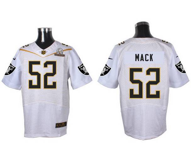 Mens Oakland Raiders 52 Khalil Mack White 2016 Pro Bowl Nike Elite Jersey