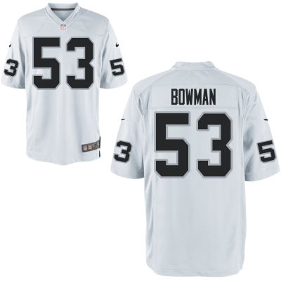 Mens Oakland Raiders 53 Navorro Bowman Nike White Elite Jerse