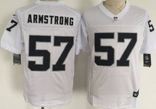Mens Oakland Raiders 57 Ray ray Armstrong Nike White Elite Jersey