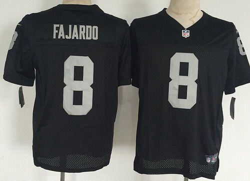 Mens Oakland Raiders 8 Cody Fajardo Nike Black Elite Jersey