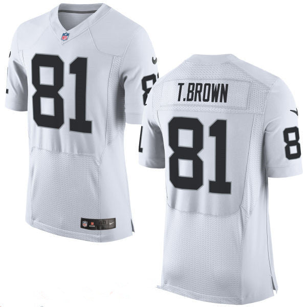 Mens Oakland Raiders 81 Tim Brown New White Stitched Nfl Retired Player Nike Elite Jersey