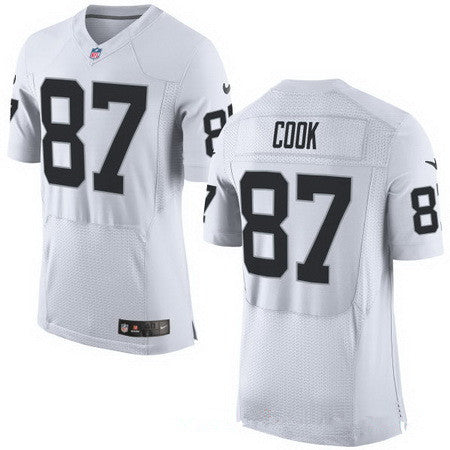 Mens Oakland Raiders 87 Jared Cook White Road Stitched Nfl Nike Elite Jersey
