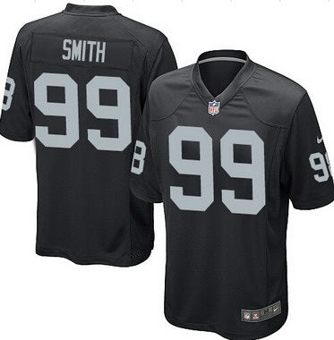 Mens Oakland Raiders 99 Aldon Smith Black Team Color Nfl Nike Game Jersey