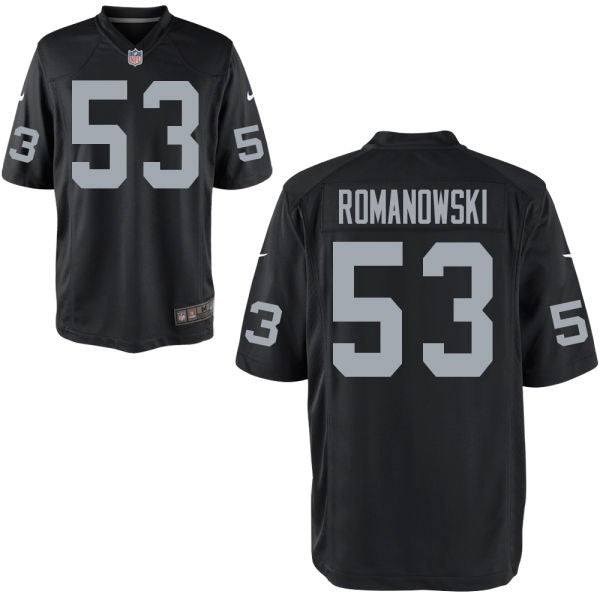 Mens Oakland Raiders Retired Player 53 Bill Romanowski Black Nfl Nike Elite Jersey