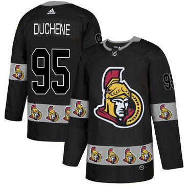Mens Ottawa Senators 95 Matt Duchene Black Team Logos Fashion Adidas Jersey