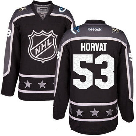 Mens Pacific Division Vancouver Canucks 53 Bo Horvat Reebok Black 2017 Nhl All star Stitched Ice Hockey Jersey