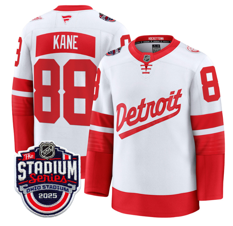 Men's Patrick Kane Jersey #88 Detroit Red Wings 2025 Stadium Series Stitched