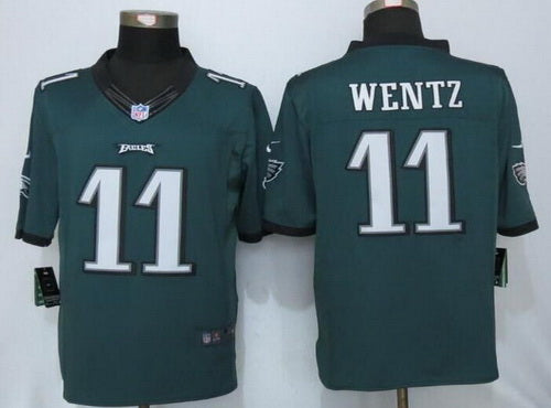 Mens Philadelphia Eagles 11 Carson Wentz Green Team Color Nfl Nike Limited Jersey