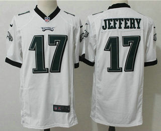 Mens Philadelphia Eagles 17 Alshon Jeffery White Road Stitched Nfl Nike Game Jersey