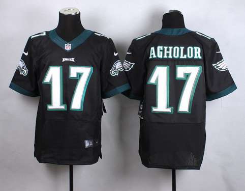 Mens Philadelphia Eagles 17 Nelson Agholor 2014 Nike Black Elite Jersey