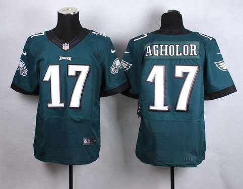 Mens Philadelphia Eagles 17 Nelson Agholor 2014 Nike Dark Green Elite Jersey