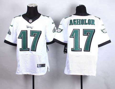 Mens Philadelphia Eagles 17 Nelson Agholor 2014 Nike White Elite Jersey