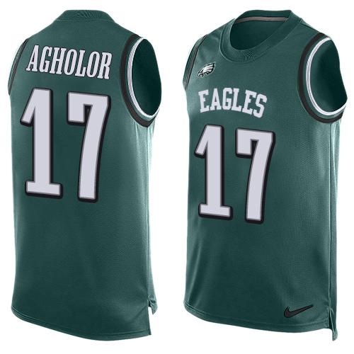 Mens Philadelphia Eagles 17 Nelson Agholor Midnight Green Hot Pressing Player Name Number Nike Nfl Tank Top Jersey