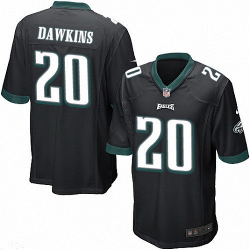 Mens Philadelphia Eagles 20 Brian Dawkins Black Stitched Nfl Reited Player Nike Game Jersey