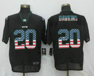 Mens Philadelphia Eagles 20 Brian Dawkins Black Usa Flag Fashion Stitched Nfl Nike Elite Jersey