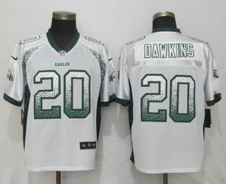 Mens Philadelphia Eagles 20 Brian Dawkins White Drift Stitched Nfl Nike Fashion Jersey