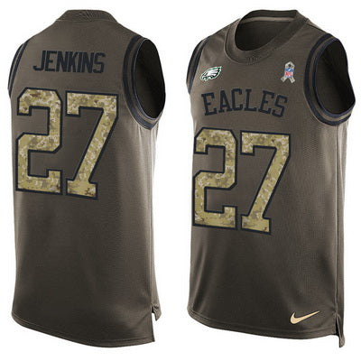 Mens Philadelphia Eagles 27 Malcolm Jenkins Green Salute To Service Hot Pressing Player Name Number Nike Nfl Tank Top Jersey