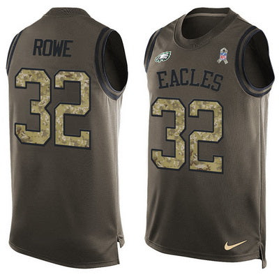 Mens Philadelphia Eagles 32 Eric Rowe Green Salute To Service Hot Pressing Player Name Number Nike Nfl Tank Top Jersey