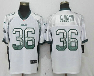 Mens Philadelphia Eagles 36 Jay Ajayi White Drift Stitched Nfl Nike Fashion Jersey