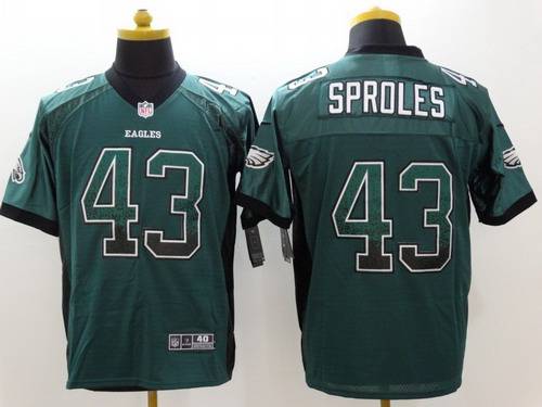 Mens Philadelphia Eagles 43 Darren Sproles Nike Drift Fashion Green Elite Jersey