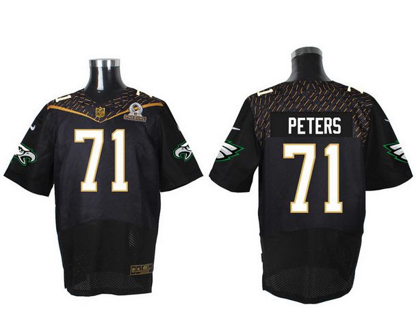 Mens Philadelphia Eagles 71 Jason Peters Black 2016 Pro Bowl Nike Elite Jersey