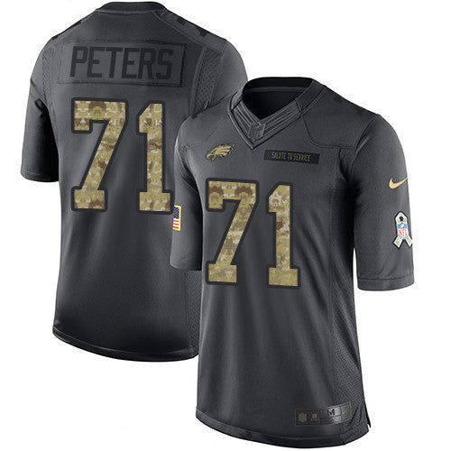 Mens Philadelphia Eagles 71 Jason Peters Black Anthracite 2016 Salute To Service Stitched Nfl Nike Limited Jersey