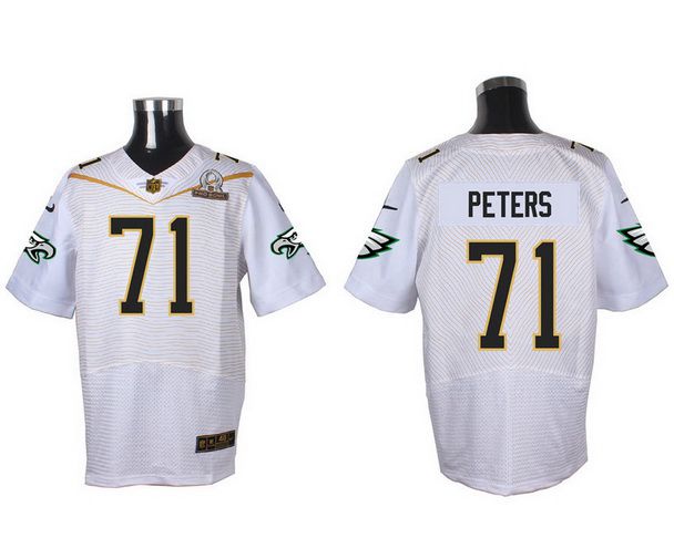 Mens Philadelphia Eagles 71 Jason Peters White 2016 Pro Bowl Nike Elite Jersey