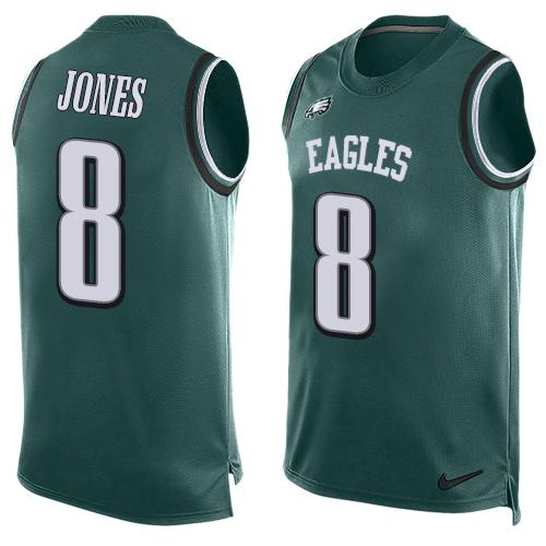 Mens Philadelphia Eagles 8 Donnie Jones Midnight Green Hot Pressing Player Name Number Nike Nfl Tank Top Jersey