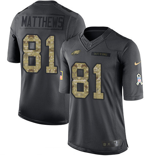 Mens Philadelphia Eagles 81 Jordan Matthews Black Anthracite 2016 Salute To Service Stitched Nfl Nike Limited Jersey