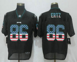 Mens Philadelphia Eagles 86 Zach Ertz Black Usa Flag Fashion Stitched Nfl Nike Elite Jersey