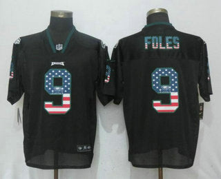 Mens Philadelphia Eagles 9 Nick Foles Black Usa Flag Fashion Stitched Nfl Nike Elite Jersey