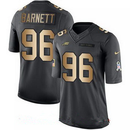 Mens Philadelphia Eagles 96 Derek Barnett Anthracite Gold 2016 Salute To Service Stitched Nfl Nike Limited Jersey