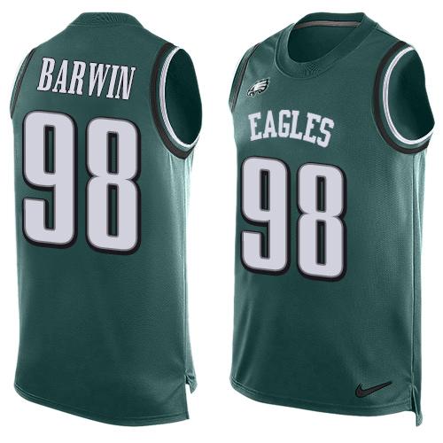 Mens Philadelphia Eagles 98 Connor Barwin Midnight Green Hot Pressing Player Name Number Nike Nfl Tank Top Jersey