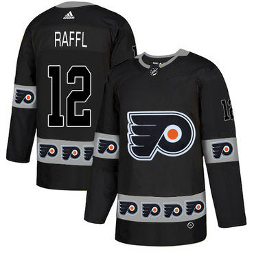 Mens Philadelphia Flyers 12 Michael Raffl Black Team Logos Fashion Adidas Jersey