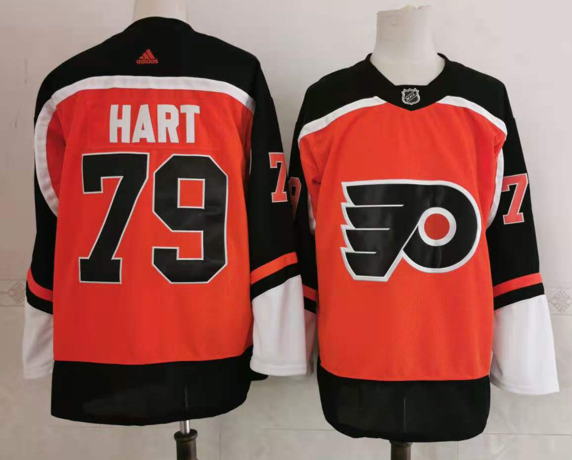 Mens Philadelphia Flyers 79 Carter Hart Orange Adidas 2020 21 Stitched Nhl Jersey