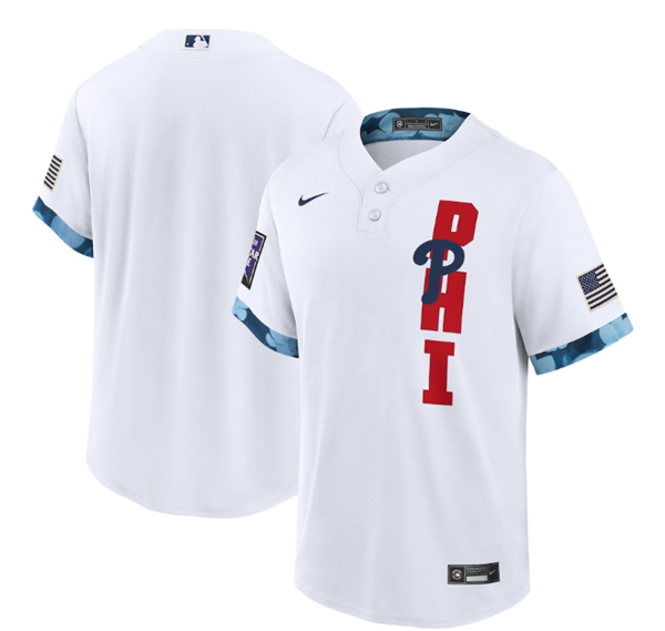 Mens Philadelphia Phillies Blank 2021 White All star Cool Base Stitched Mlb Jersey