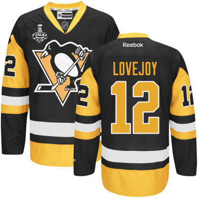 Mens Pittsburgh Penguins 12 Ben Lovejoy Black Third 2017 Stanley Cup Nhl Finals Patch Jersey