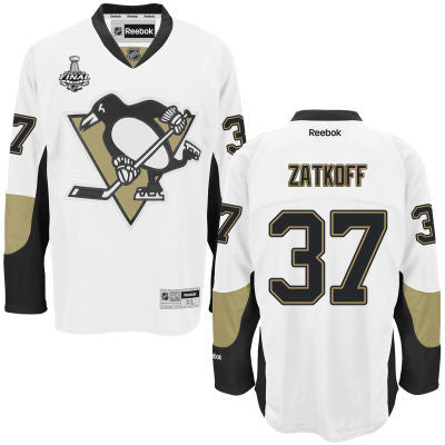 Mens Pittsburgh Penguins 37 Jeff Zatkoff White Road 2017 Stanley Cup Nhl Finals Patch Jersey