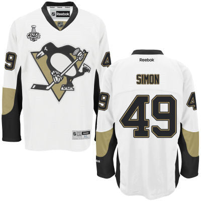 Mens Pittsburgh Penguins 49 Dominik Simon White Road 2017 Stanley Cup Nhl Finals Patch Jersey