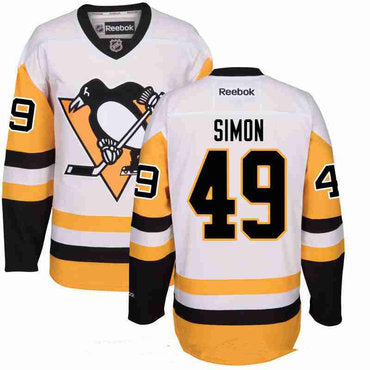 Mens Pittsburgh Penguins 49 Dominik Simon White Third Stitched Nhl Reebok Hockey Jersey