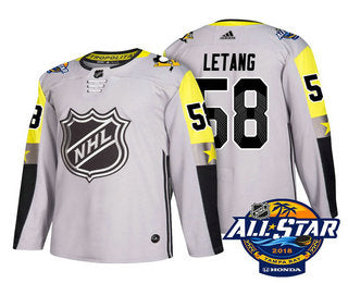 Mens Pittsburgh Penguins 58 Kris Letang Grey 2018 Nhl All star Stitched Ice Hockey Jersey